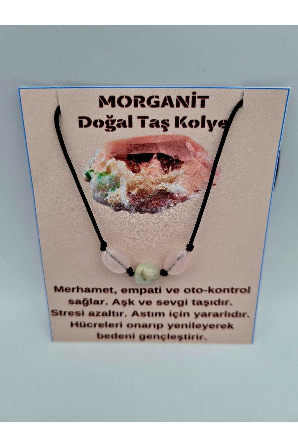 Sertifikalı Doğal Taş Morganit Taşı Kolye Orijinal Doğal Taş Sürp