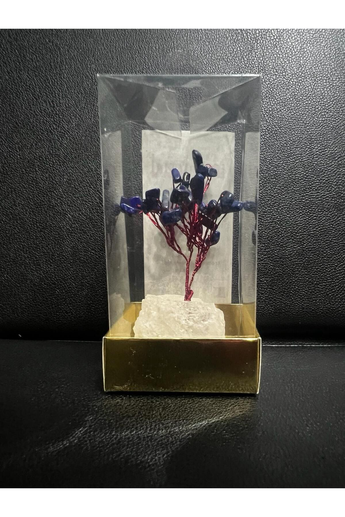 Sertifikalı Doğal Taş Lapis Lazuli Taşı Dekoratif El Yapımı Ağaç