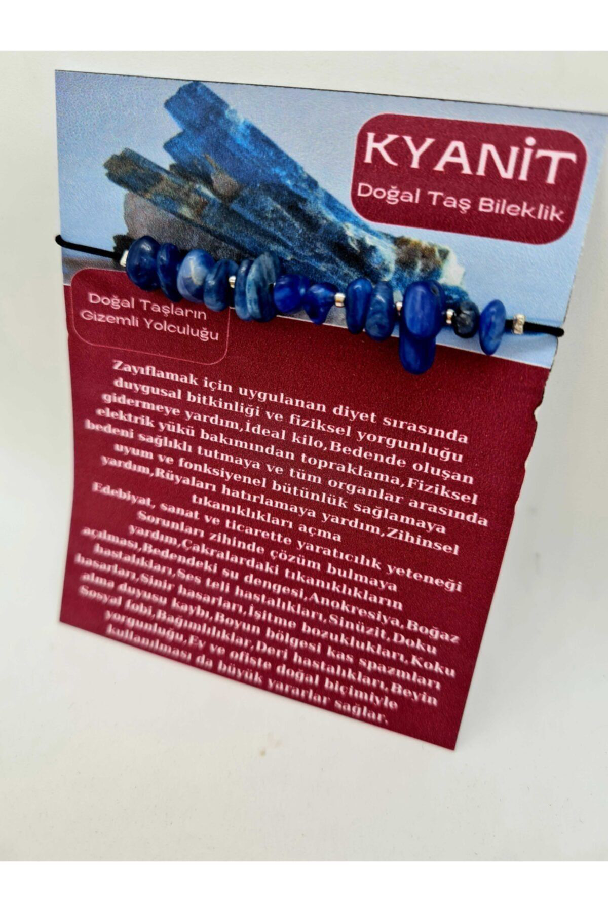 Sertifikalı Doğal Kyanit Taşı Bileklik Orijinal Doğal Taş