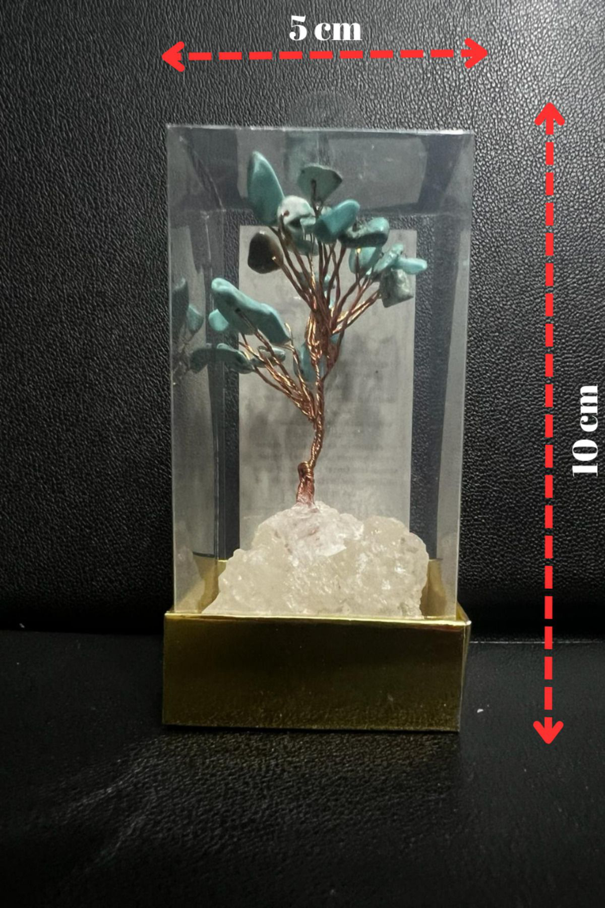 Sertifikalı Doğal Taş Turkuaz Taşı Dekoratif El Yapımı Ağaç