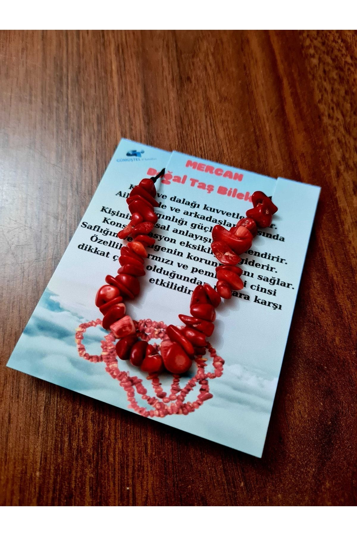 Sertifikalı Doğal Kırık Taş Mercan Taşı Bileklik Asansörlü Kilit 