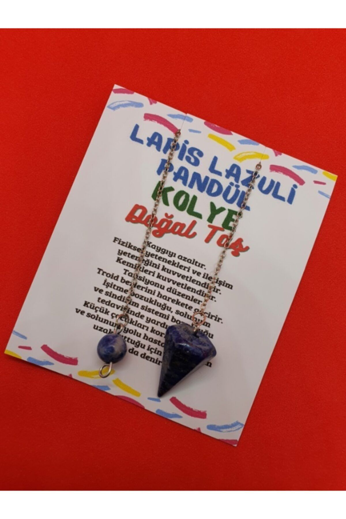 Gümüştel El Sanatlari Sertifikali Doğal Lapis Lazuli Doğal Taş Pandül