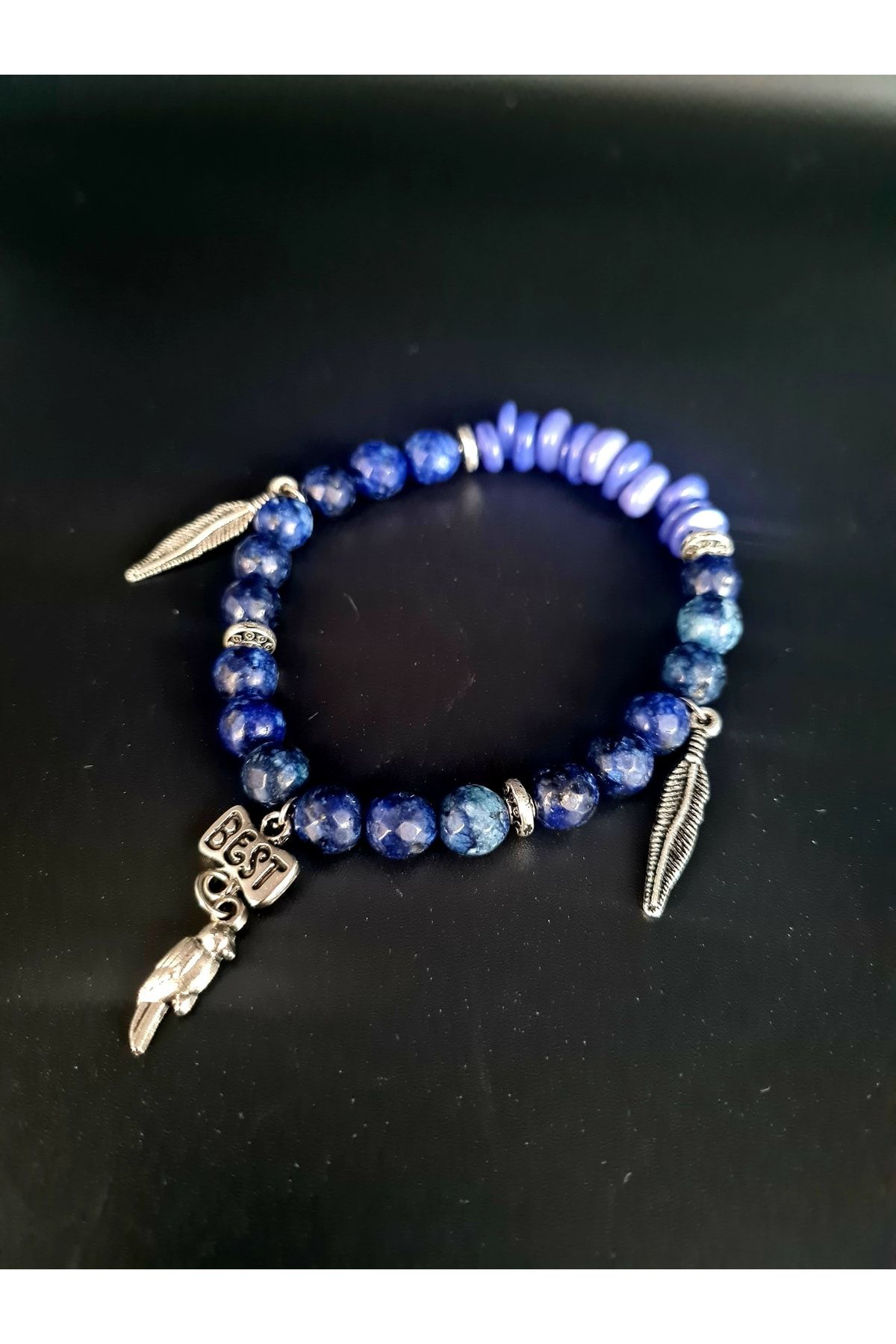 Sertifikalı Doğal Taş Bileklik Özel Tasarım Lapis Lazuli Sedef Do