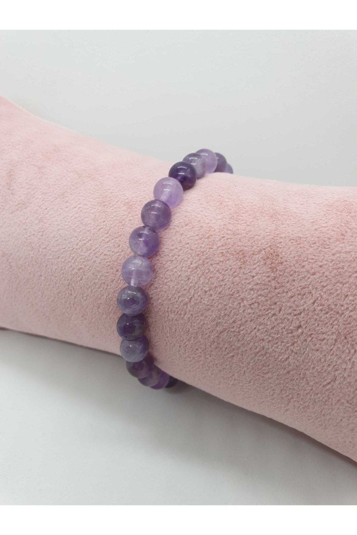 Sertifikalı Doğal Ametist Taşı Bileklik Özel 7 Mm