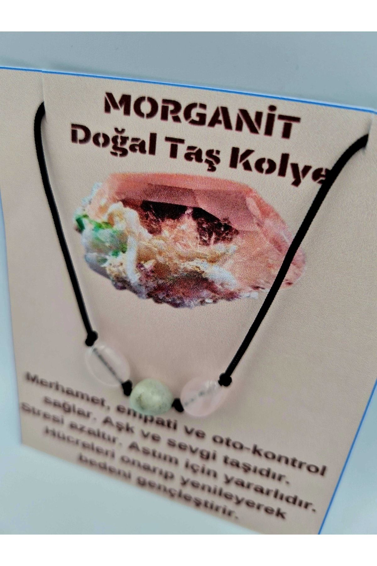 Sertifikalı Doğal Taş Morganit Taşı Kolye Orijinal Doğal Taş Sürp