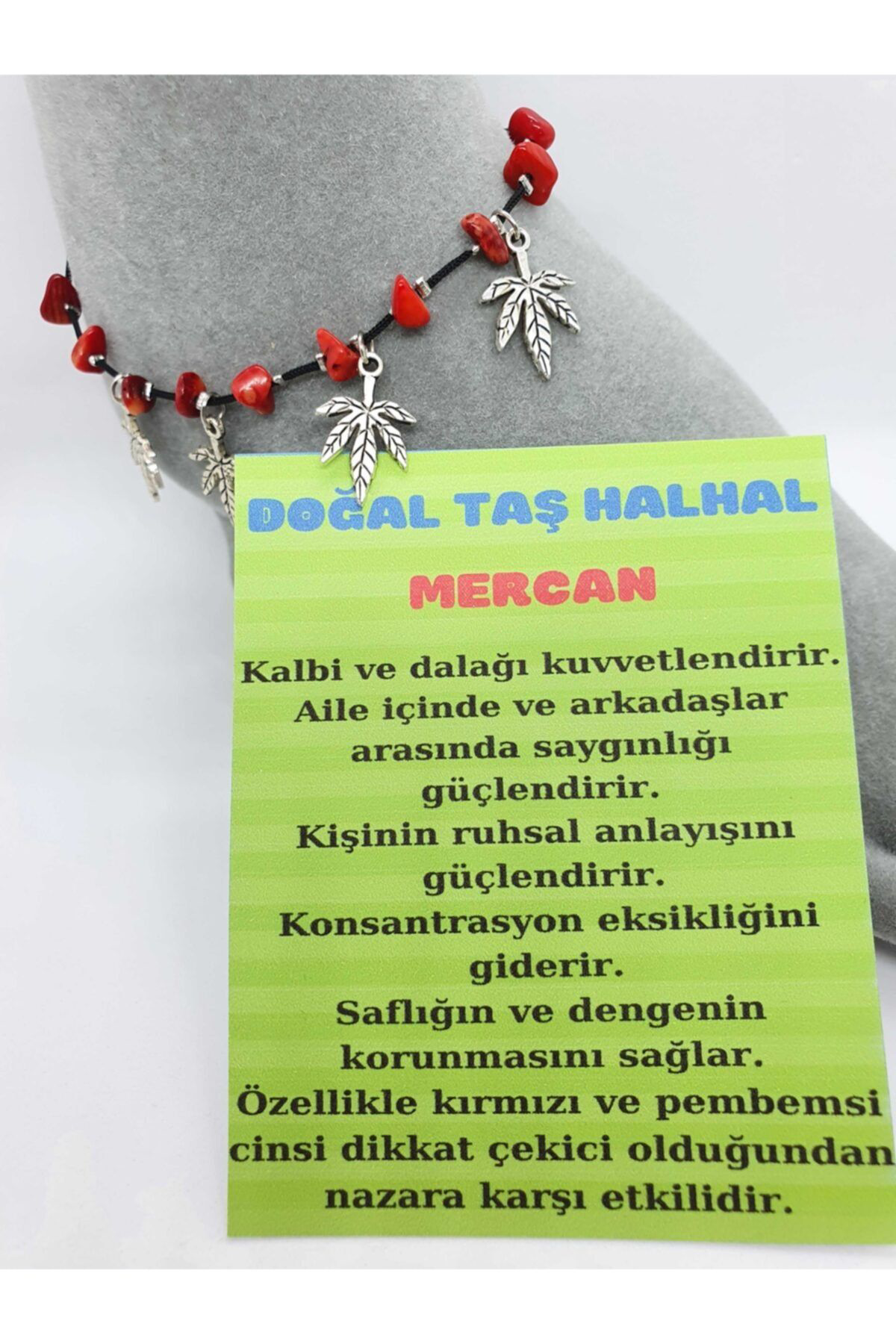 Gümüştel El Sanatlari Sertifikali Doğal Mercan Taşi Halhal