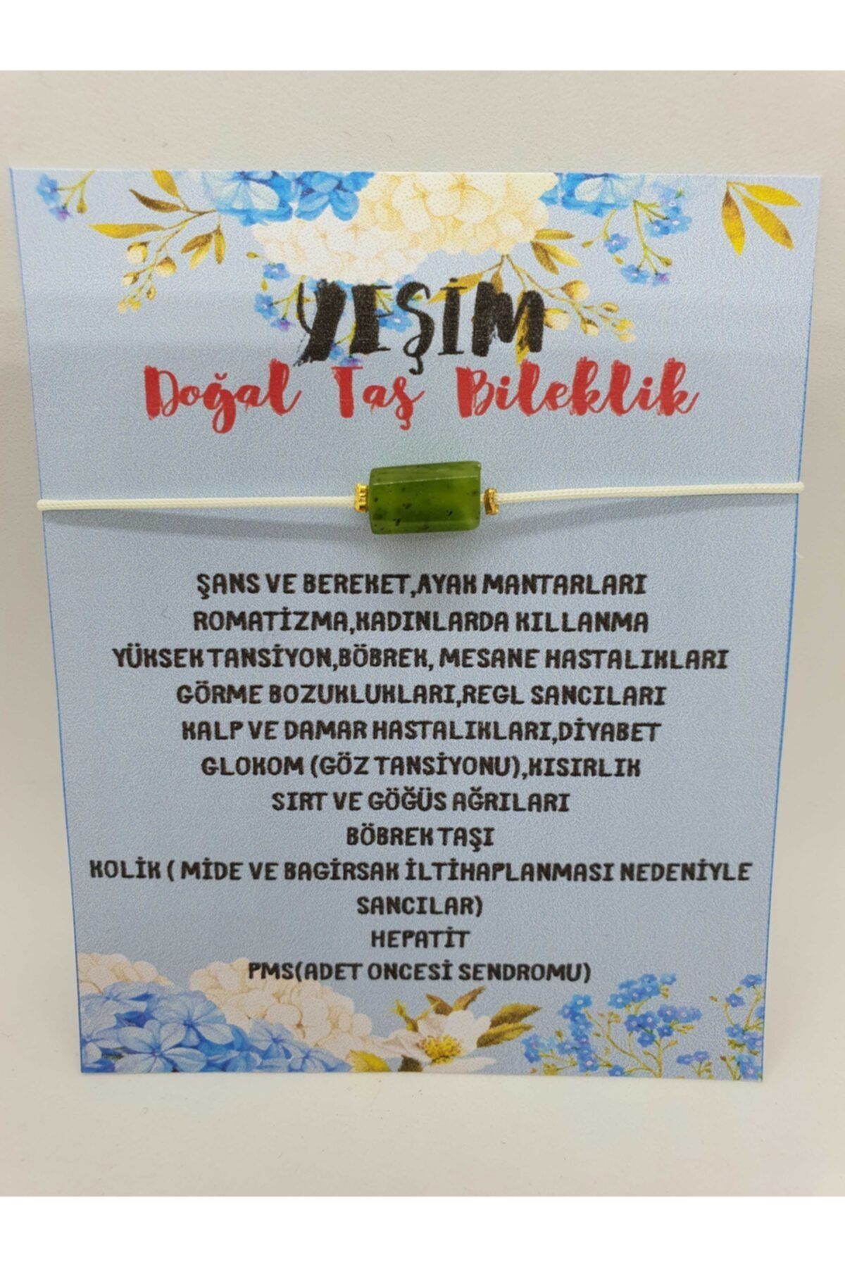 Sertifikalı Doğal Taş Yeşim Taşı Bileklik