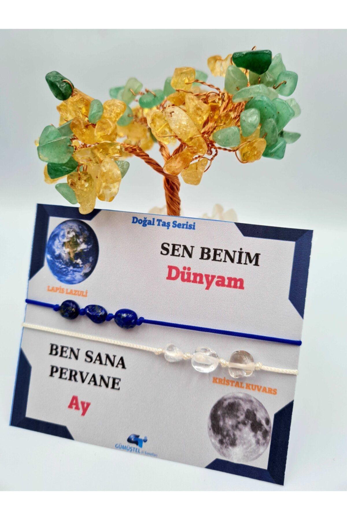 Sertifikalı Doğal Taş Sevgili Bilekliği