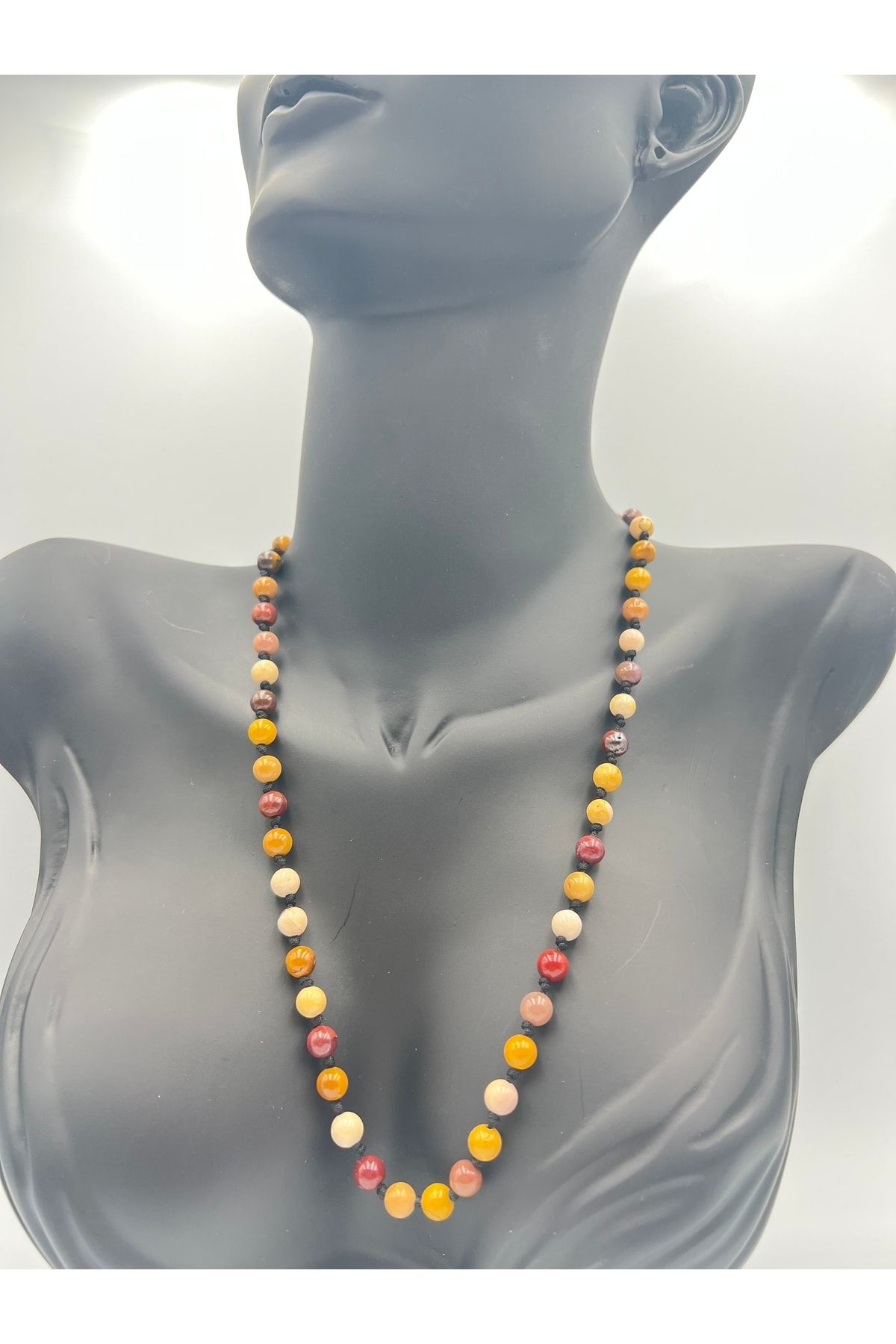 Sertifikalı Doğal Taş Mokait Jasper Taşı Kolye Aaa Kalite 6mm