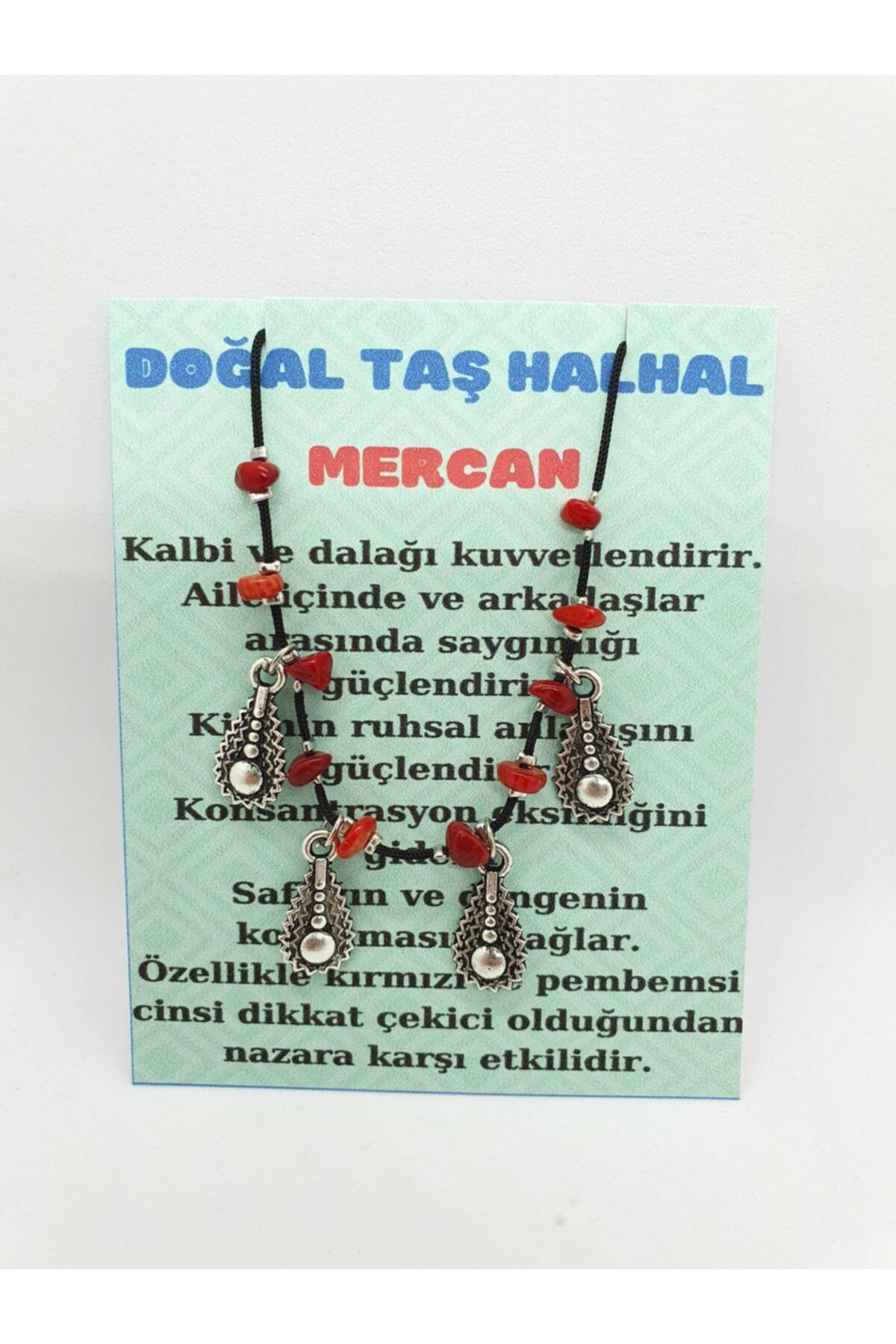 Gümüştel El Sanatlari Sertifikali Doğal Mercan Taşi Halhal