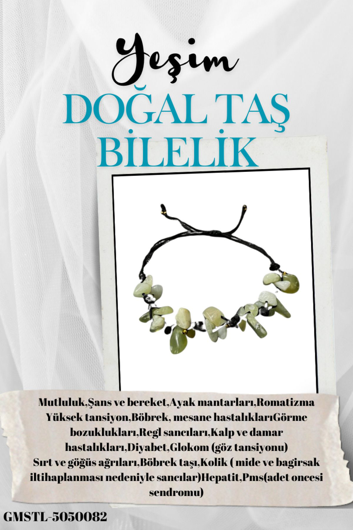 Sertifikalı Doğal Taş Yeşim Bileklik Özel Tasarım El Yapımı Asans
