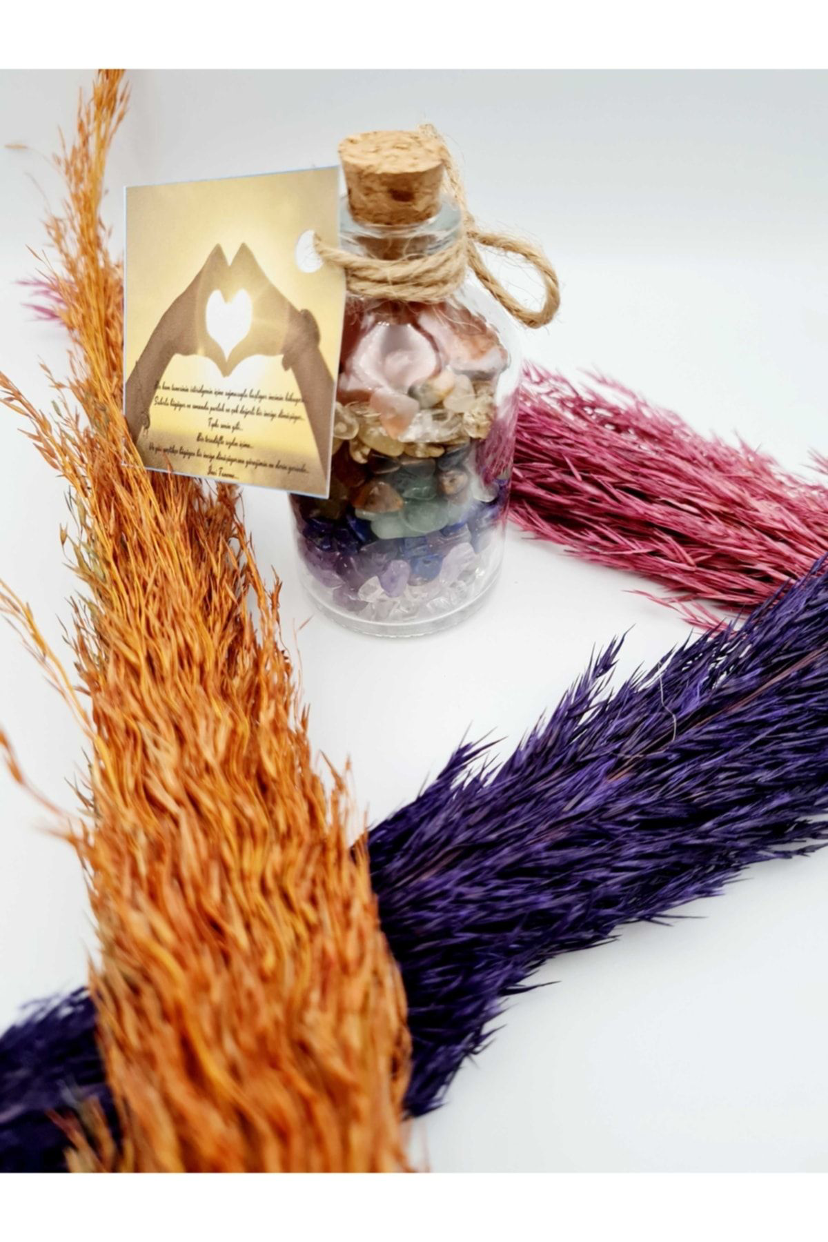 Sertifikalı Doğal Taş Çakra Mesaj Şişesi Model 1