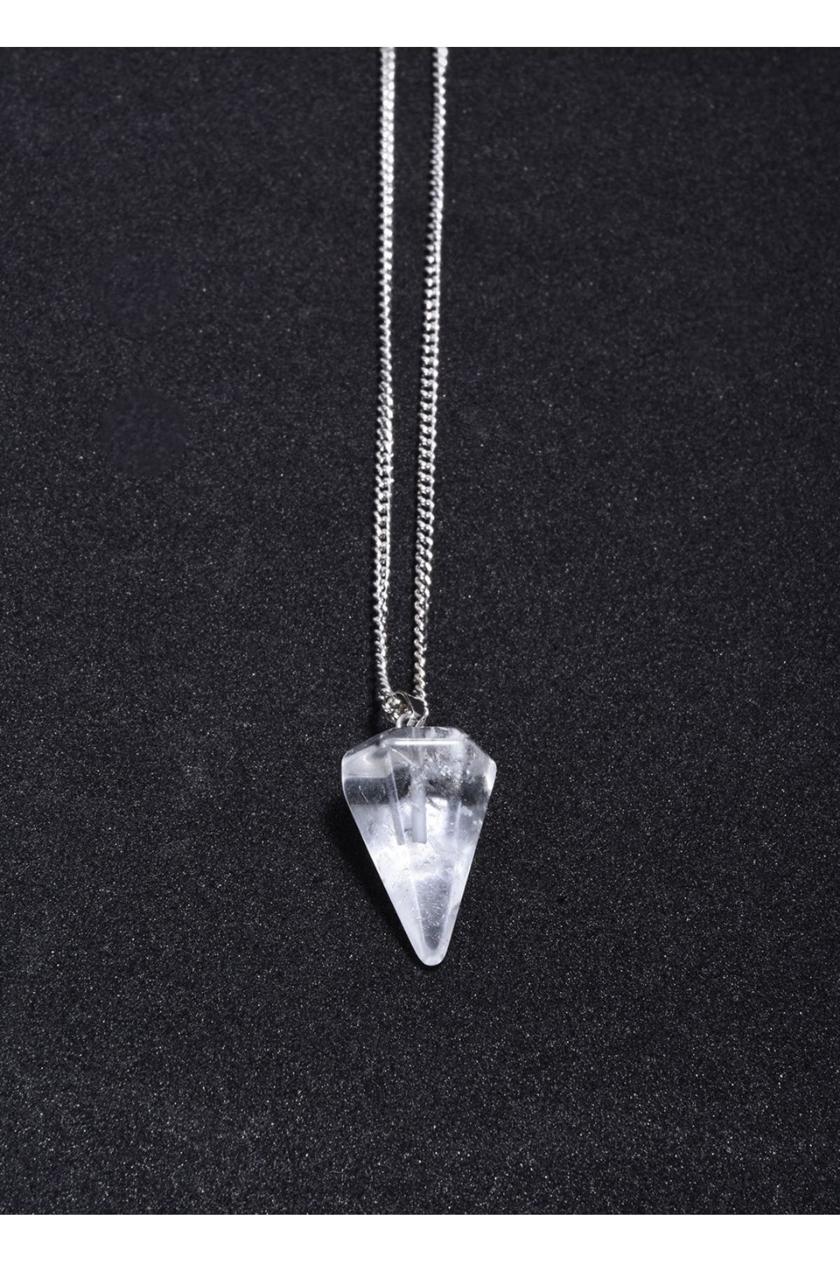 Sertifikalı Doğal Kristal Kuvars Doğal Taş Pandül Kolye (SARKAÇ)