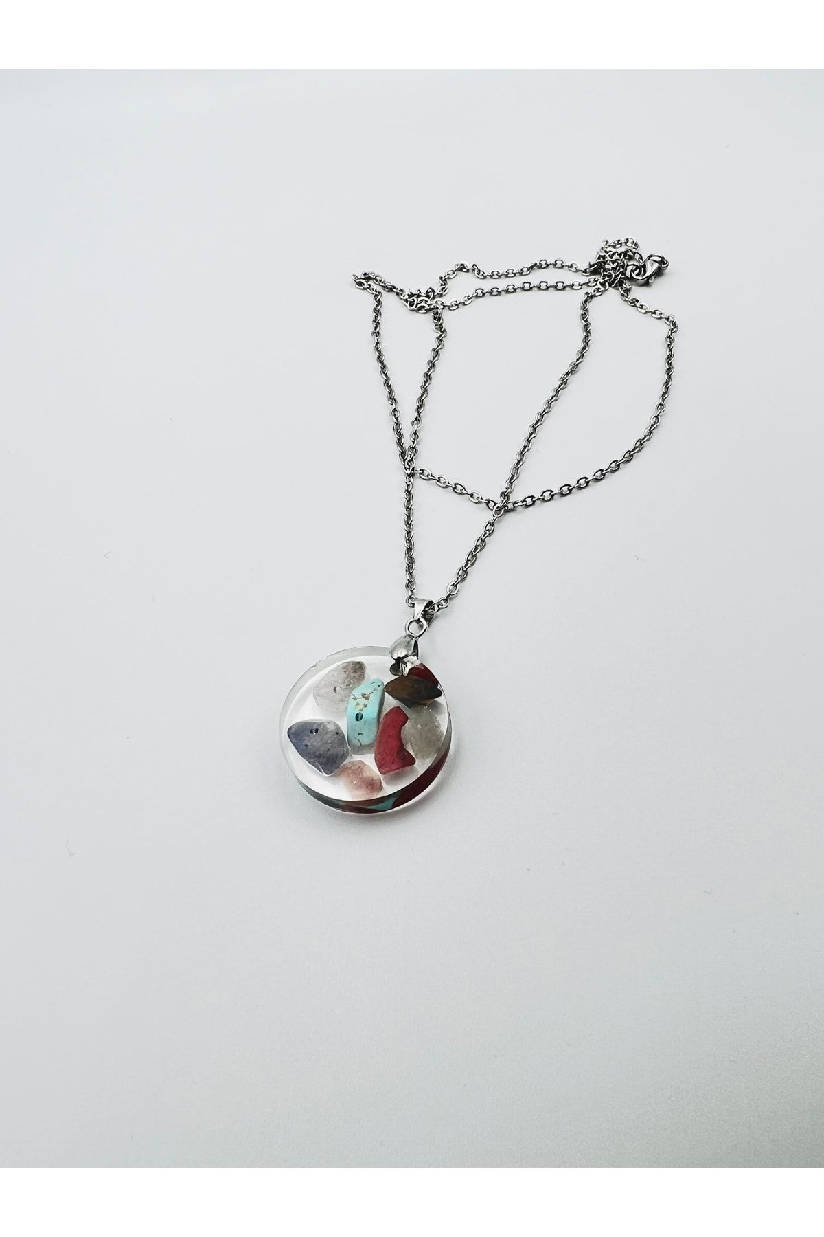 Sertifikalı Doğal Taş Epoksi Kolye