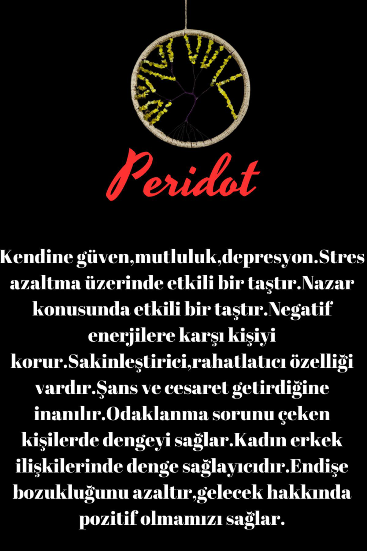 Sertifikalı Doğal Taş El Yapımı Peridot Taşı Duvar Süsü & Araba S