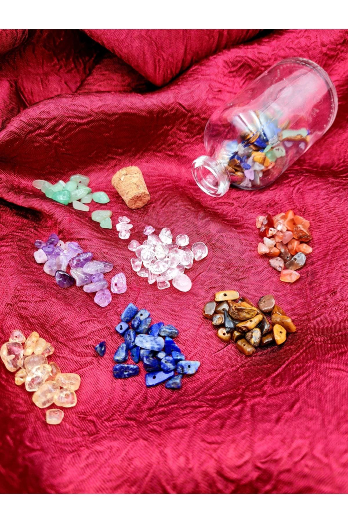 Sertifikalı Doğal Taş Çakra Mesaj Şişesi Model 6