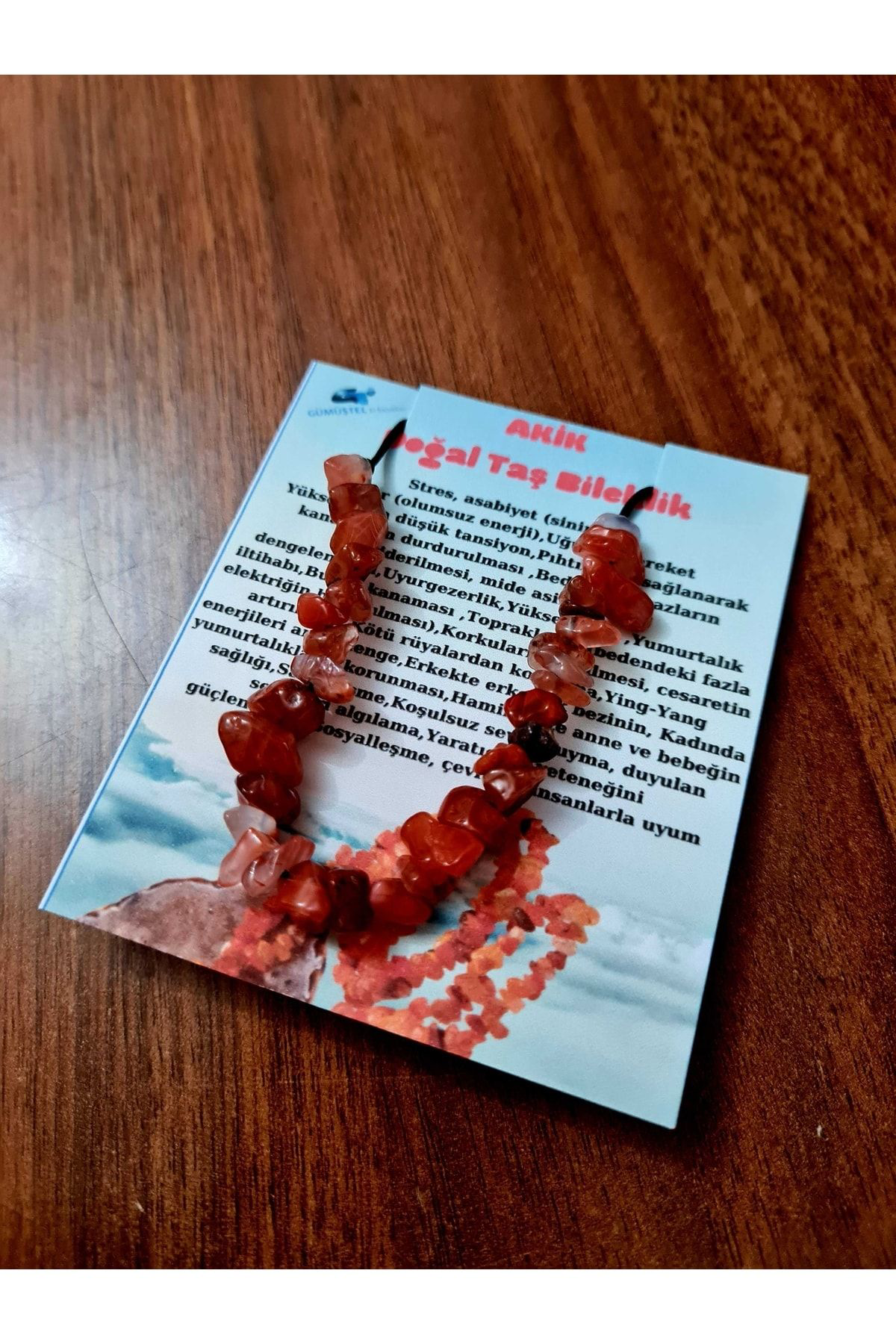Sertifikalı Doğal Kırık Taş Akik Taşı Bileklik Asansörlü Kilit Si