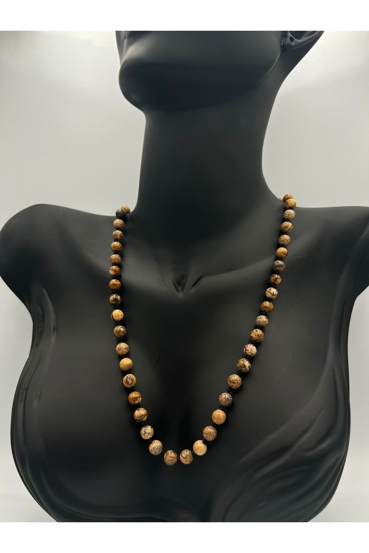 Sertifikalı Doğal Taş Jasper Taşı Kolye Aaa Kalite 6mm