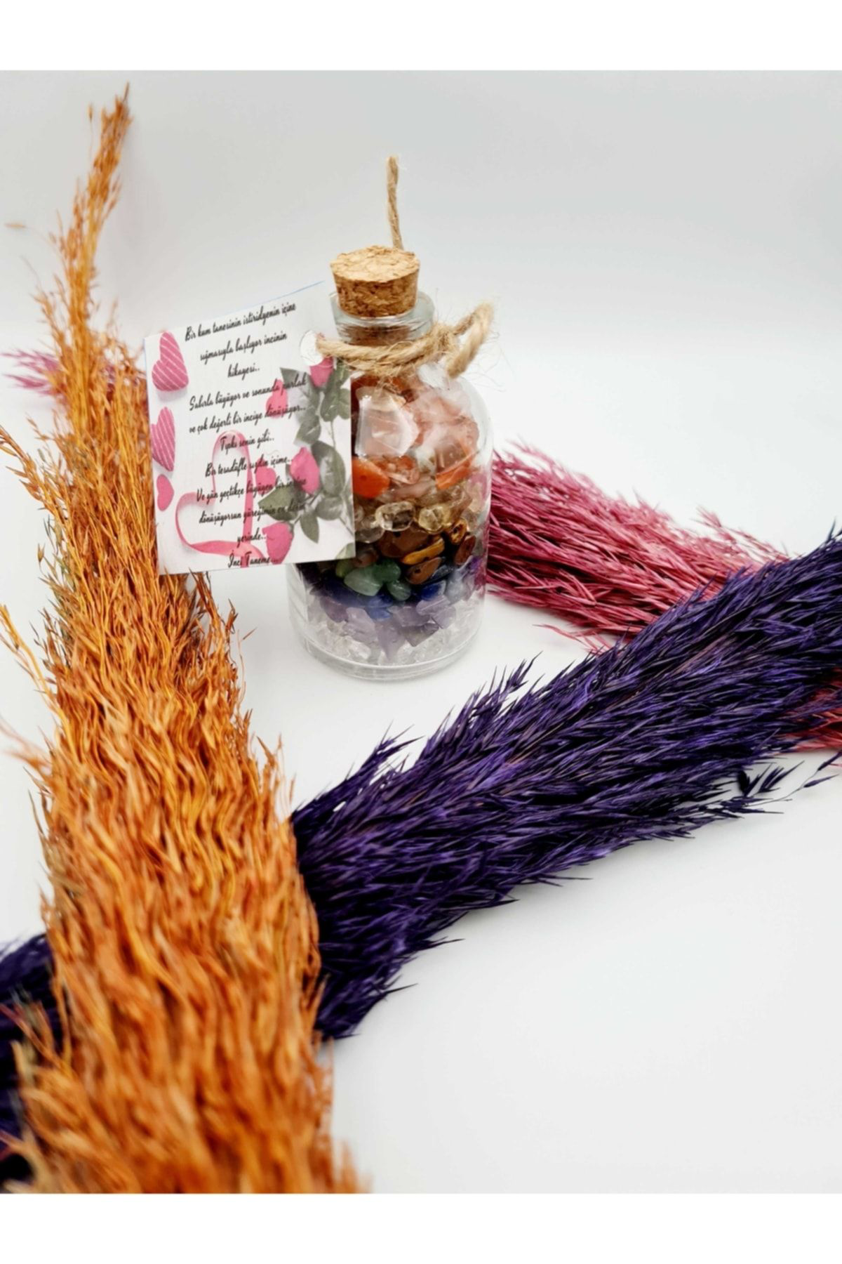 Sertifikalı Doğal Taş Çakra Mesaj Şişesi Model 6