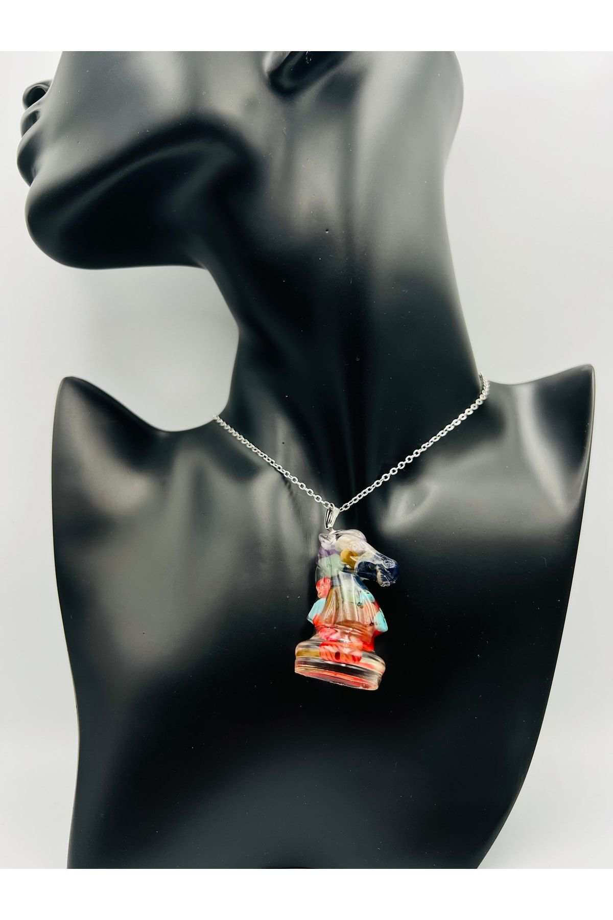 Sertifikalı Doğal Taş Epoksi Kolye