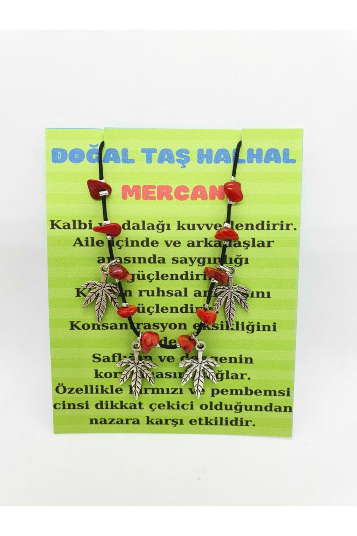 Gümüştel El Sanatlari Sertifikali Doğal Mercan Taşi Halhal