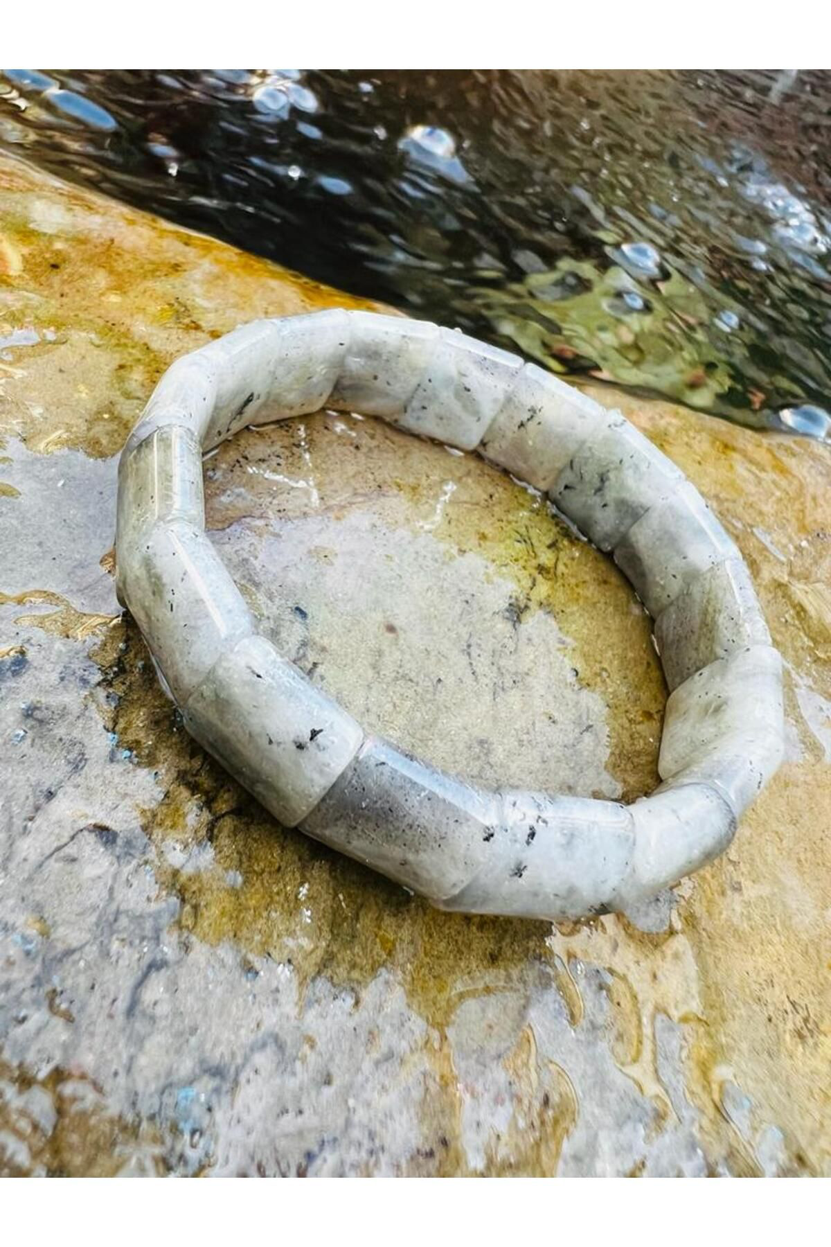 Gümüştel El Sanatlari Sertifikalı Doğal Labradorit Taşı Özel Kesim Rolex Bileklik