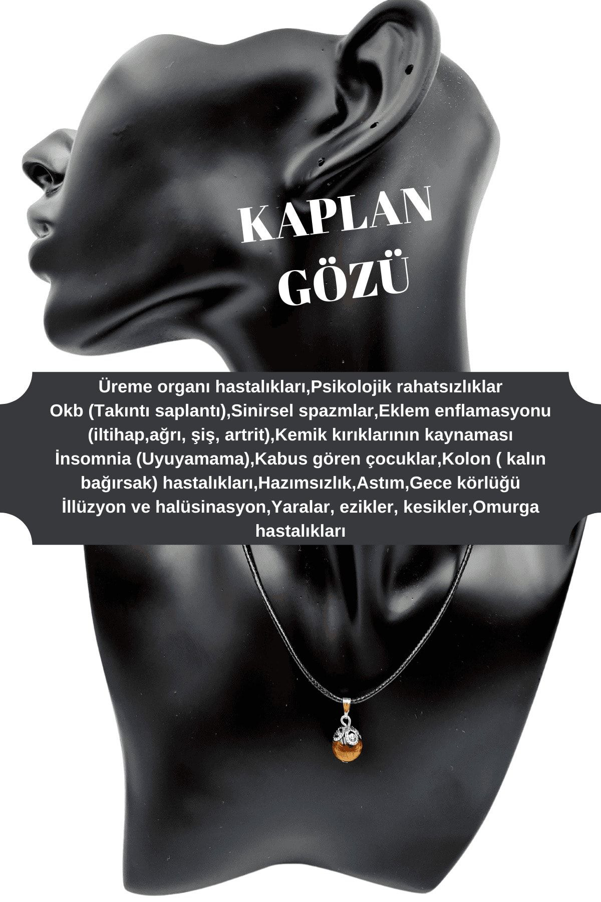 Sertifikalı Doğal Taş Kolye Aventurin & Amazonit & Kaplan Gözü & 