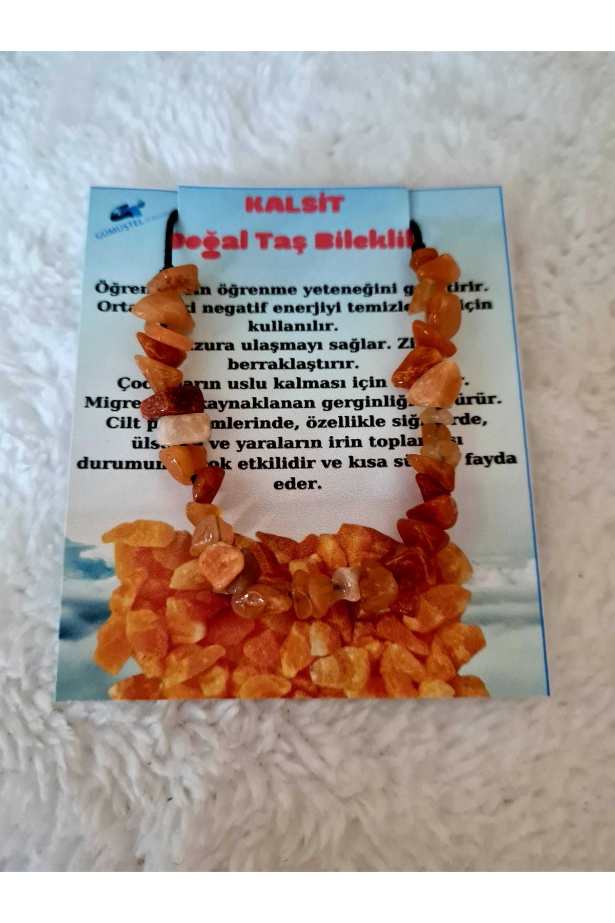 Sertifikalı Doğal Kırık Taş Kalsit Taşı Bileklik Asansörlü Kilit 