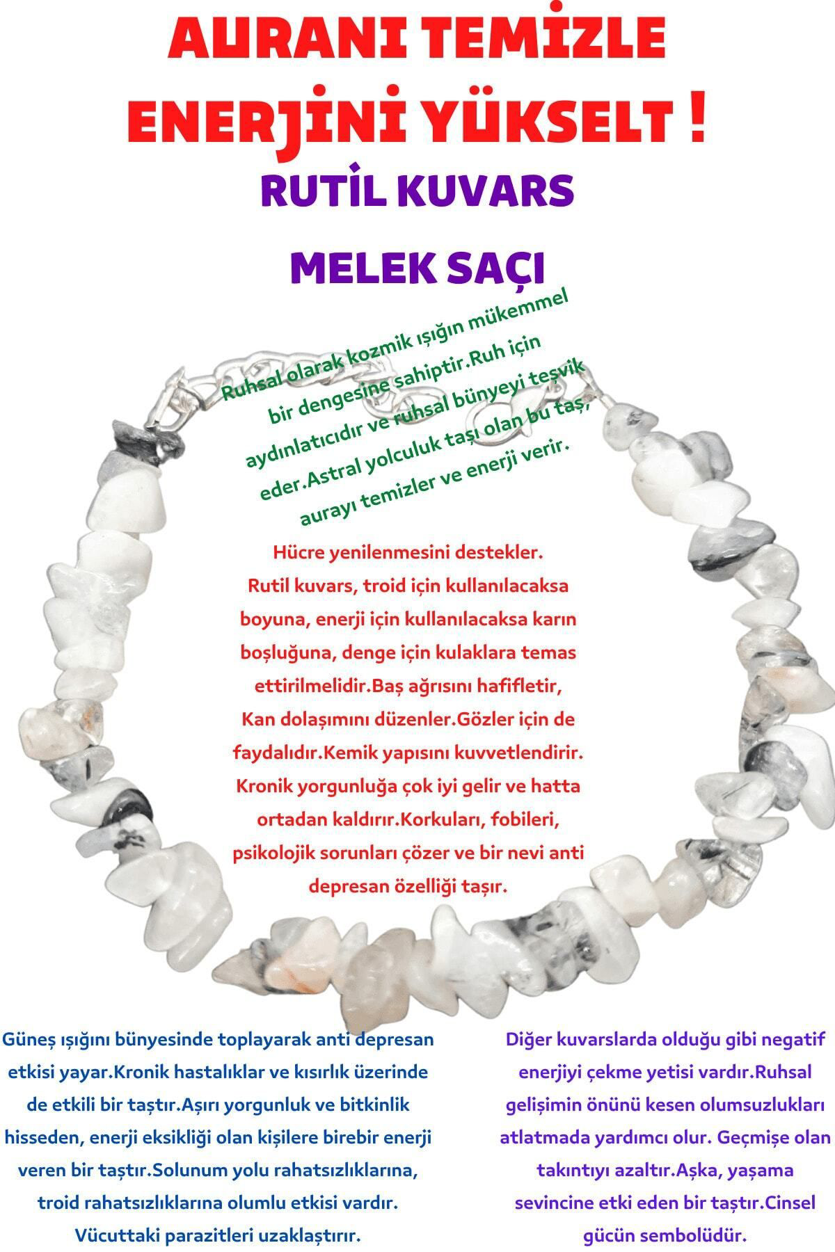 Sertifikalı Doğal Taş Rutil Kuvars (MELEK SAÇI) Bileklik Aaa Kali