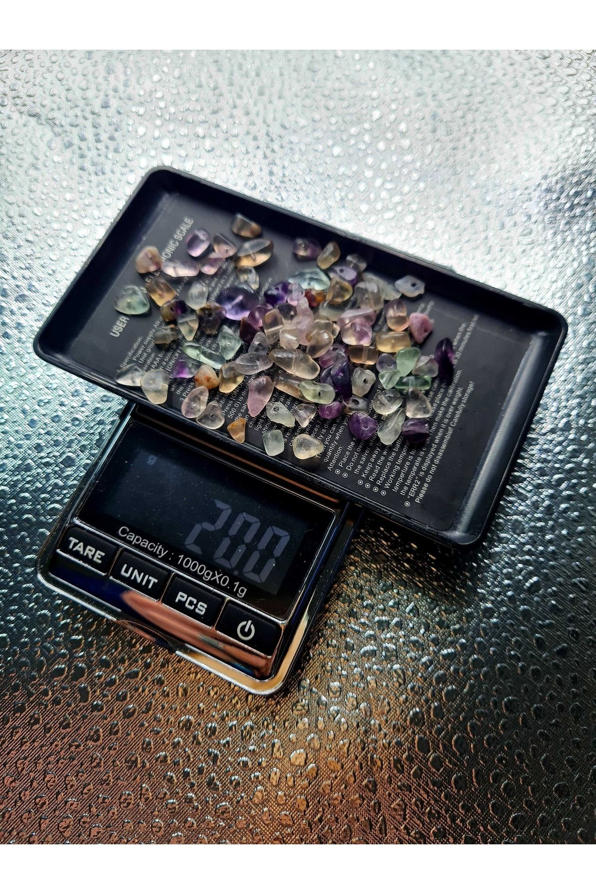 Gümüştel El Sanatlari Sertifikali Florit Kirik Doğal Taş - 20 Gr Delikli
