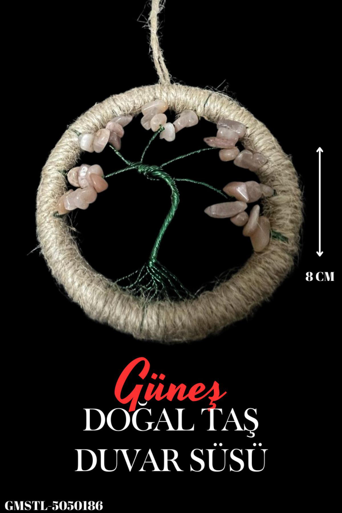 Sertifikalı Güneş Taşı Doğal Taş El Yapımı Duvar Süsü & Araba Süs