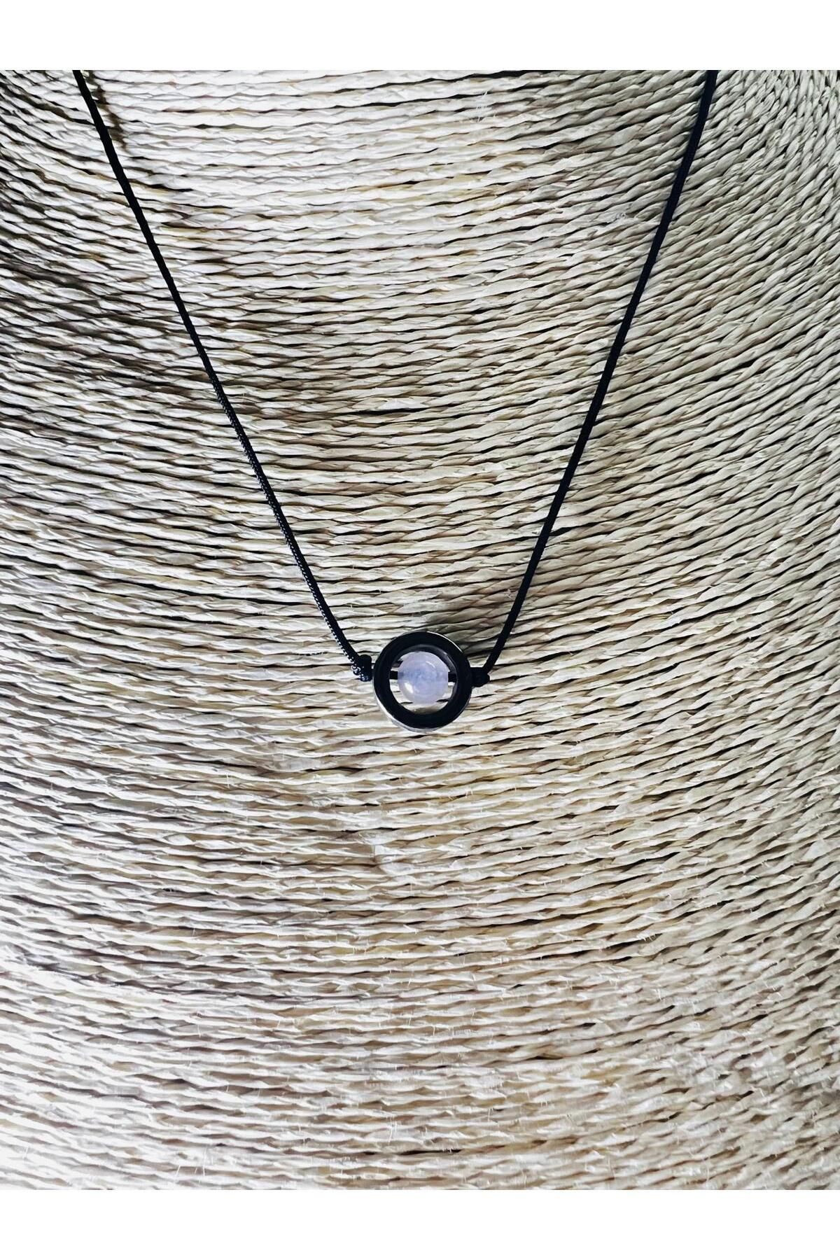 Gümüştel El Sanatlari Sertifikali Hematit & Pembe Kuvars Doğal Taş Kolye