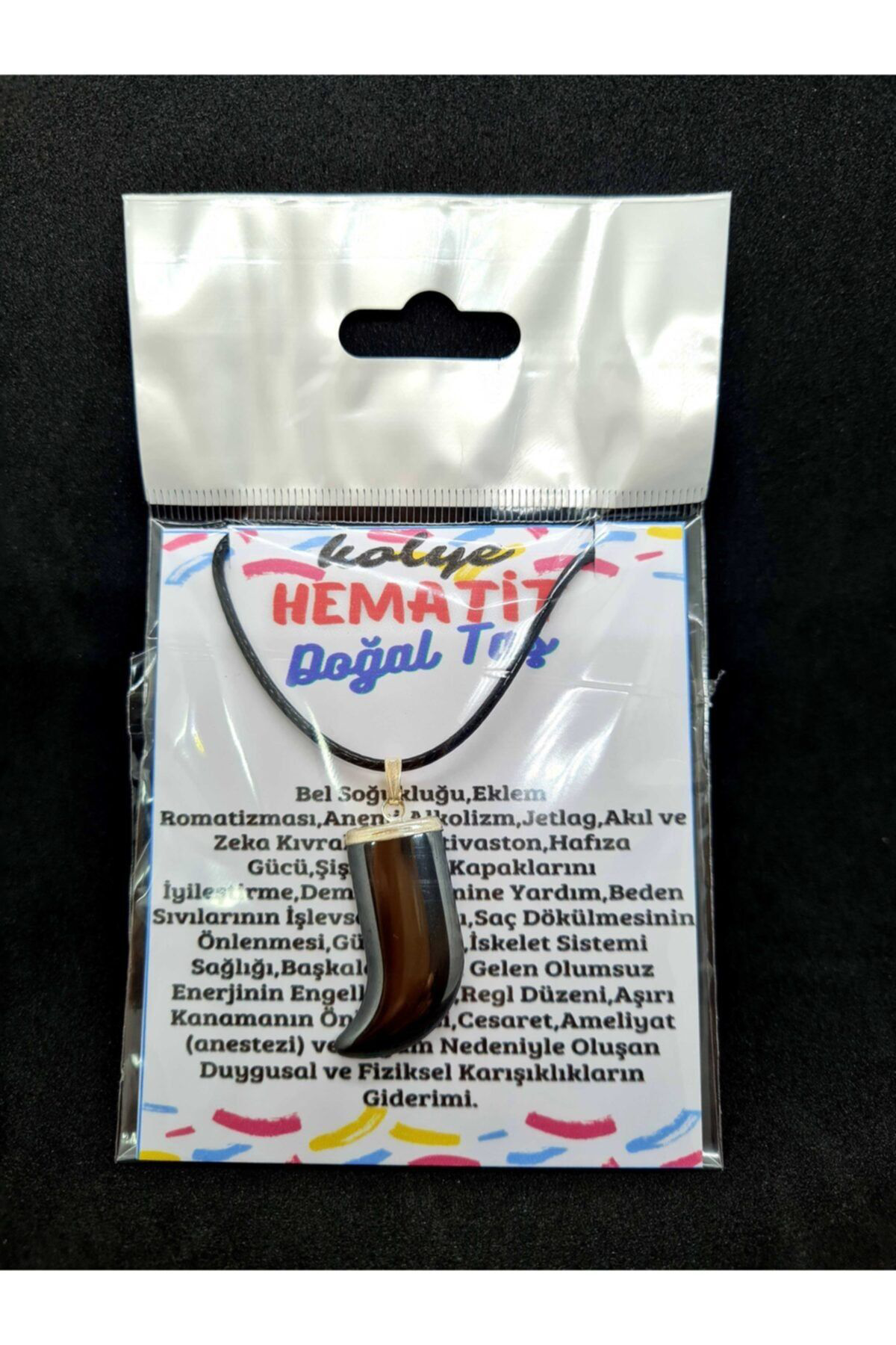 Sertifikalı Hematit Doğal Taş Kolye Sertifikalı Hematit Doğal Taş Kolye