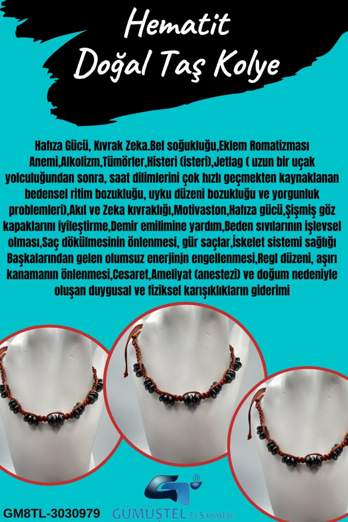 Sertifikalı Hematit Doğal Taş Tasarım Bileklik Aaa Kalite Hafıza 