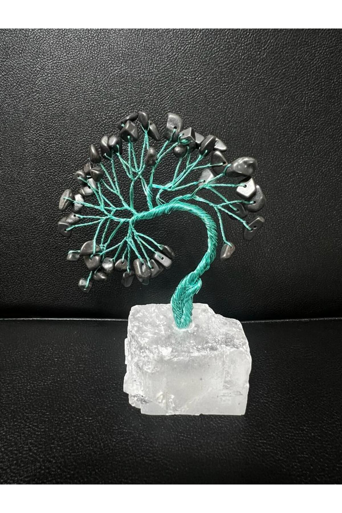 Sertifikalı Hematit Orijinal Doğal Taş Hayat Ağacı Biblo El Yapım