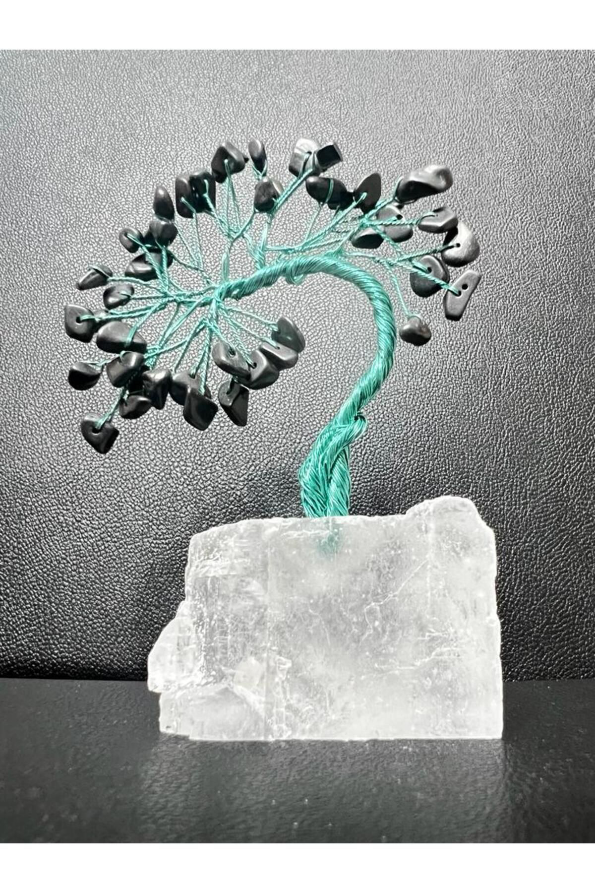 Sertifikalı Hematit Orijinal Doğal Taş Hayat Ağacı Biblo El Yapım