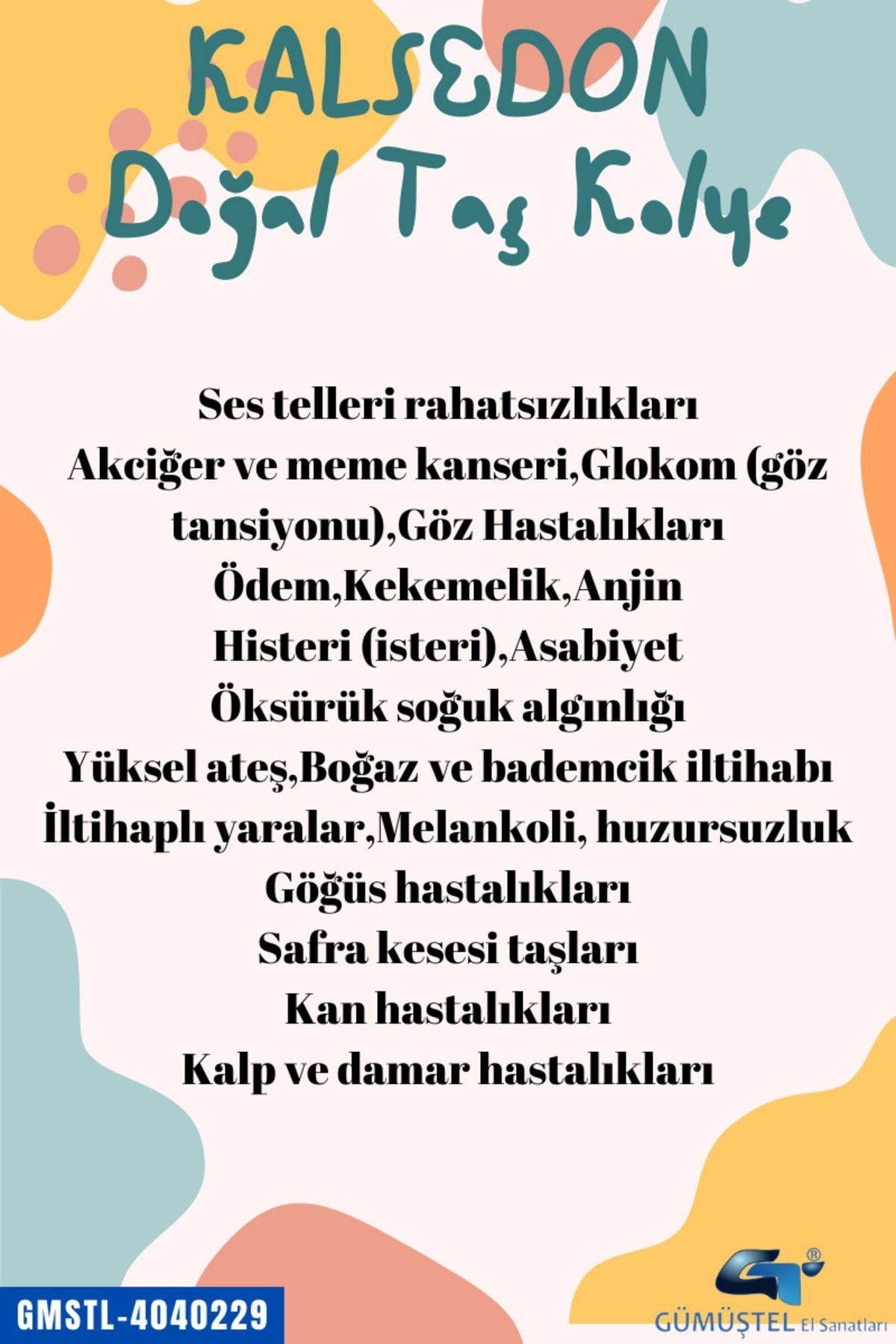 Sertifikalı Işlenmemiş Doğal Taş Kalsedon Kolye