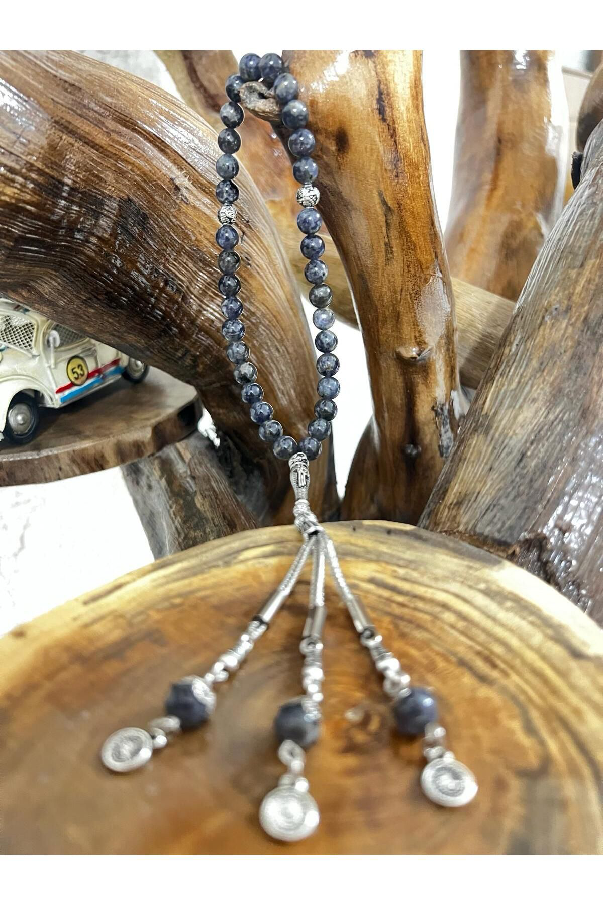 Gümüştel El Sanatlari Sertifikali İyolit Doğal Taş Tesbih Aaa Kalite