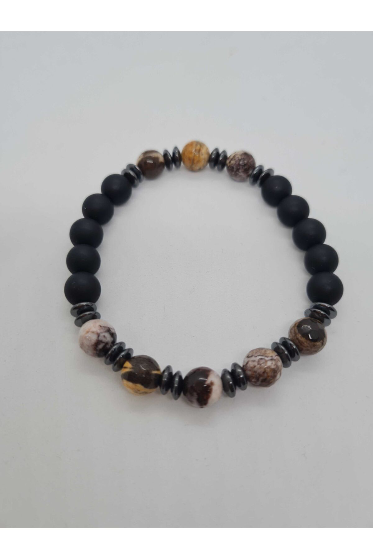 Sertifikalı Jasper , Hematit , Oniks Doğal Taş Bileklik Tasarım