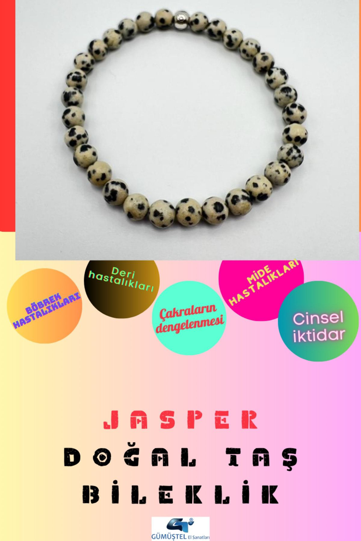 Sertifikalı Jasper Doğal Taş Bileklik 6 Mm Aaa Kalite Sürpriz