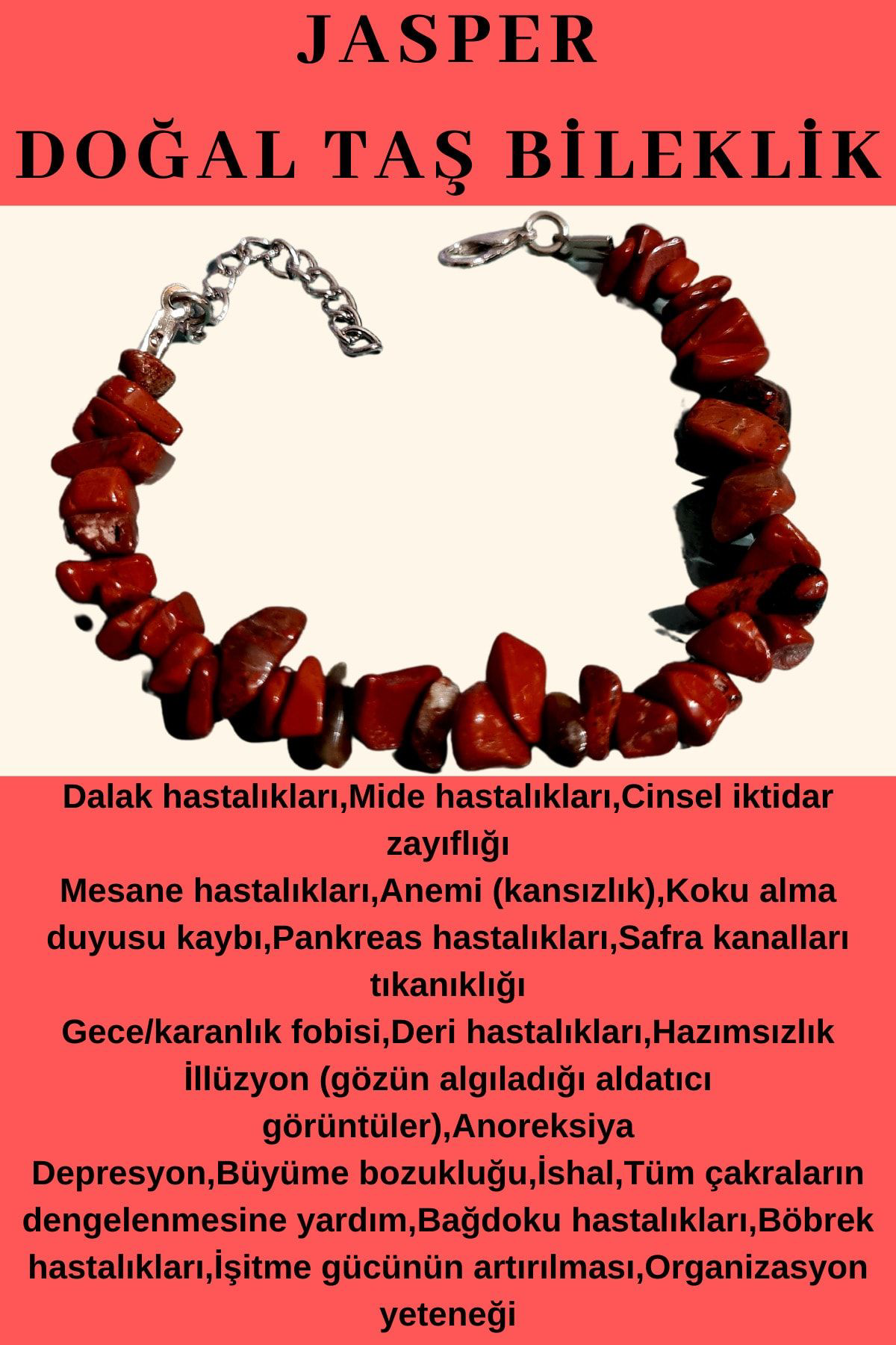 Sertifikalı Jasper Doğal Taş Bileklik Aaa Kalite Sürpriz Hediyeli