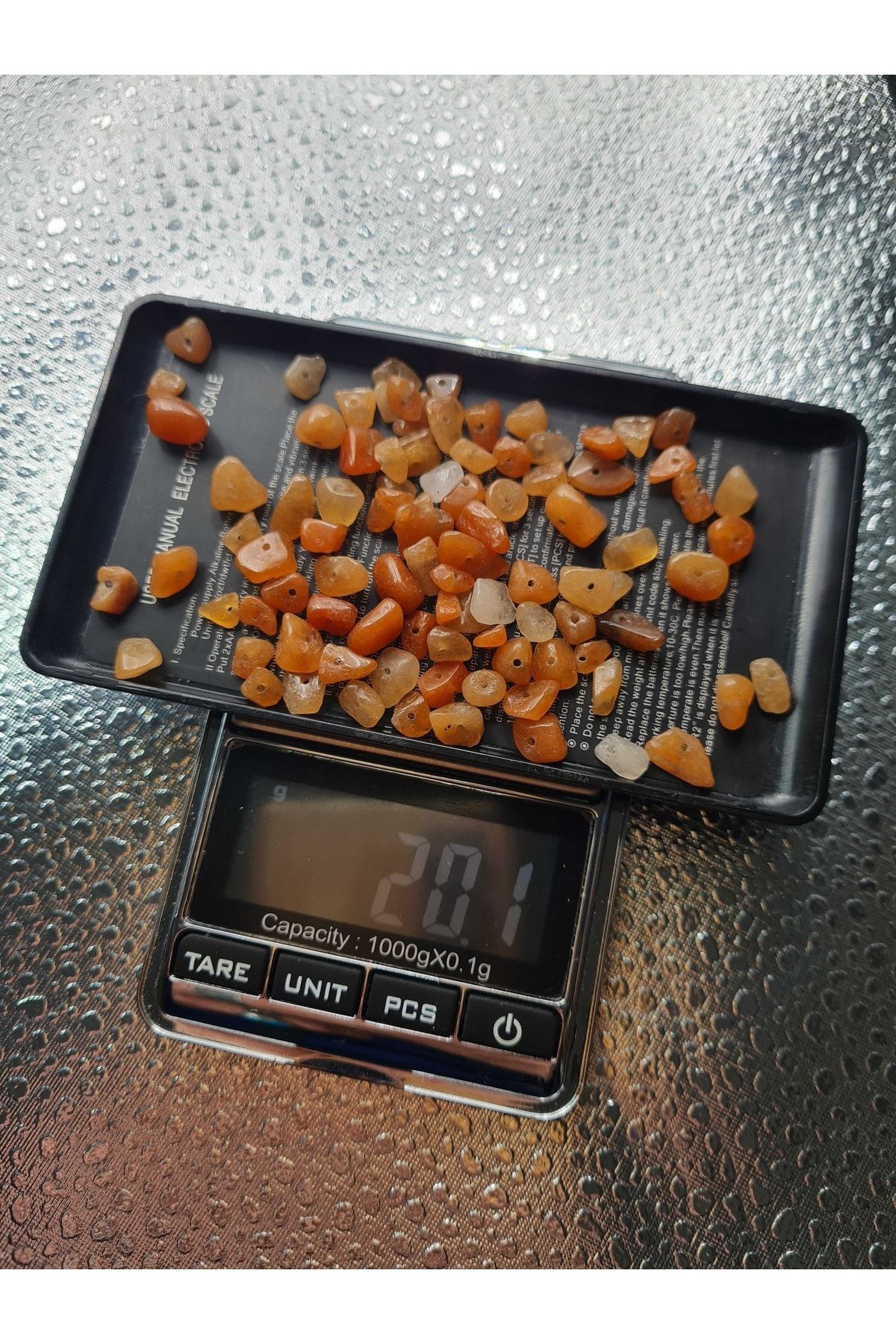 Gümüştel El Sanatlari Sertifikali Kalsit Kirik Doğal Taş - 20 Gr Delikli