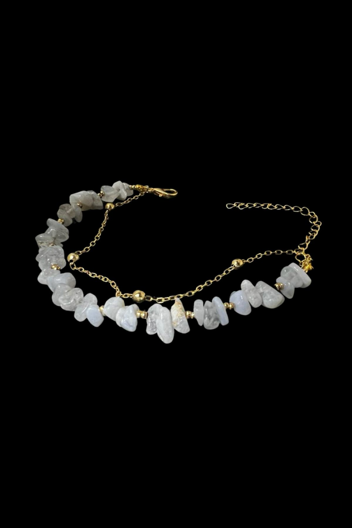 Sertifikalı Kalsedon Doğal Taş Bileklik Özel Tasarım