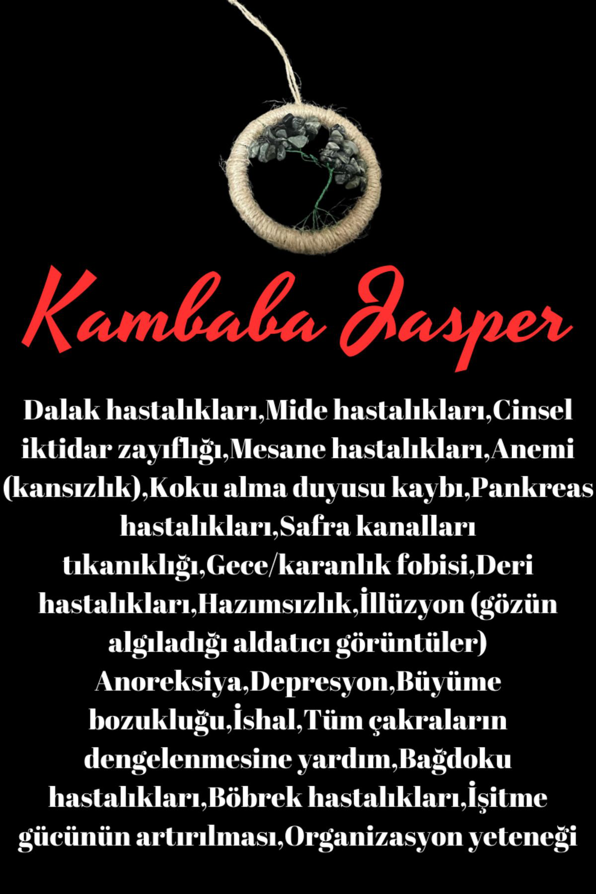 Gümüştel El Sanatlari Sertifikali Kambaba Jasper Yeşil Tel Doğal Taş El Yapimi Duvar Sü