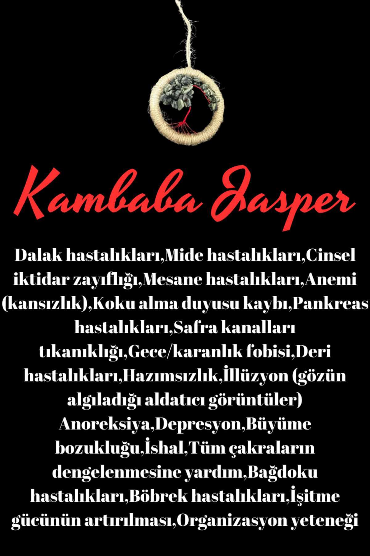 Gümüştel El Sanatlari Sertifikali Kambaba Jasper Kirmizi Tel Doğal Taş El Yapimi Duvar 