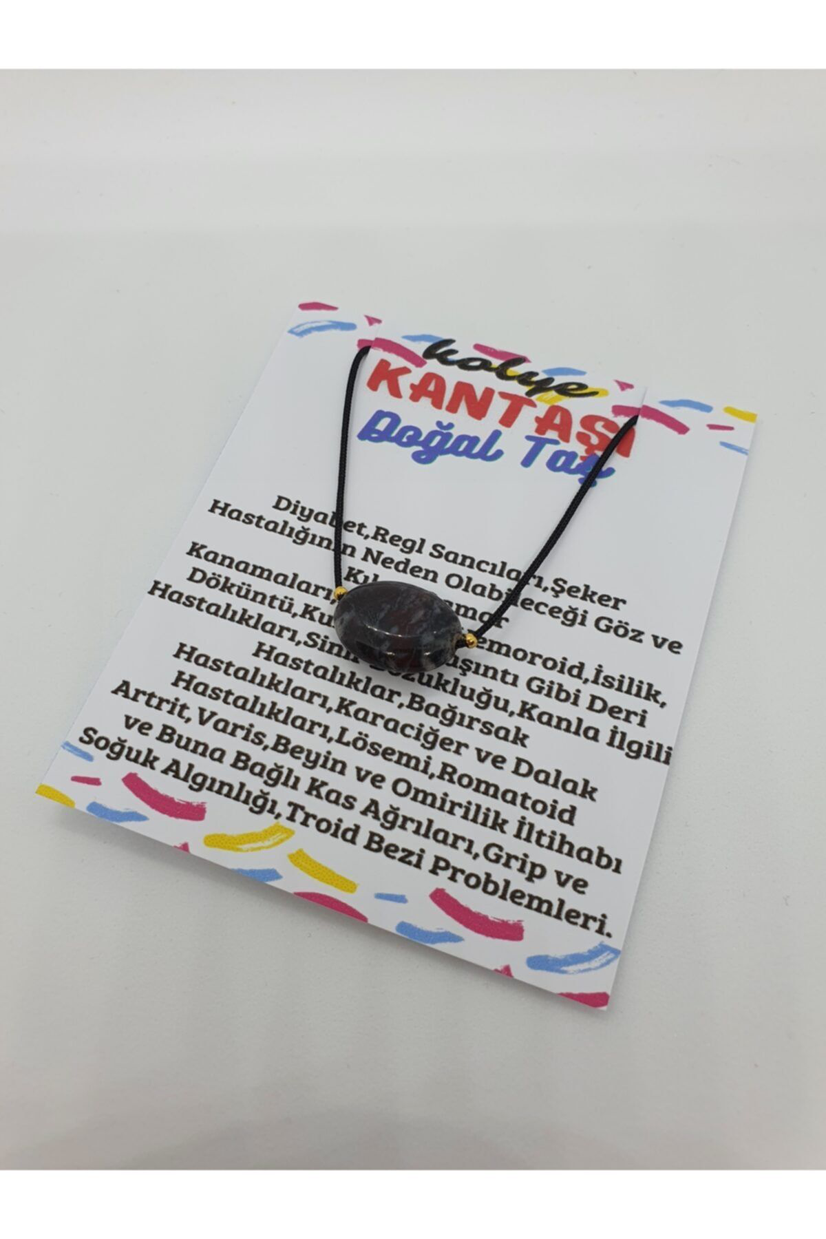 Sertifikalı Kantaşı Doğal Taş Kolye Ayarlanabilir Orijinal Doğal 
