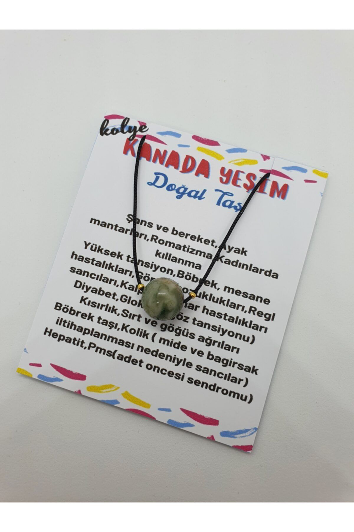 Sertifikalı Kanada Yeşim Taşı Kolye Ayarlanabilir Orijinal Doğal 