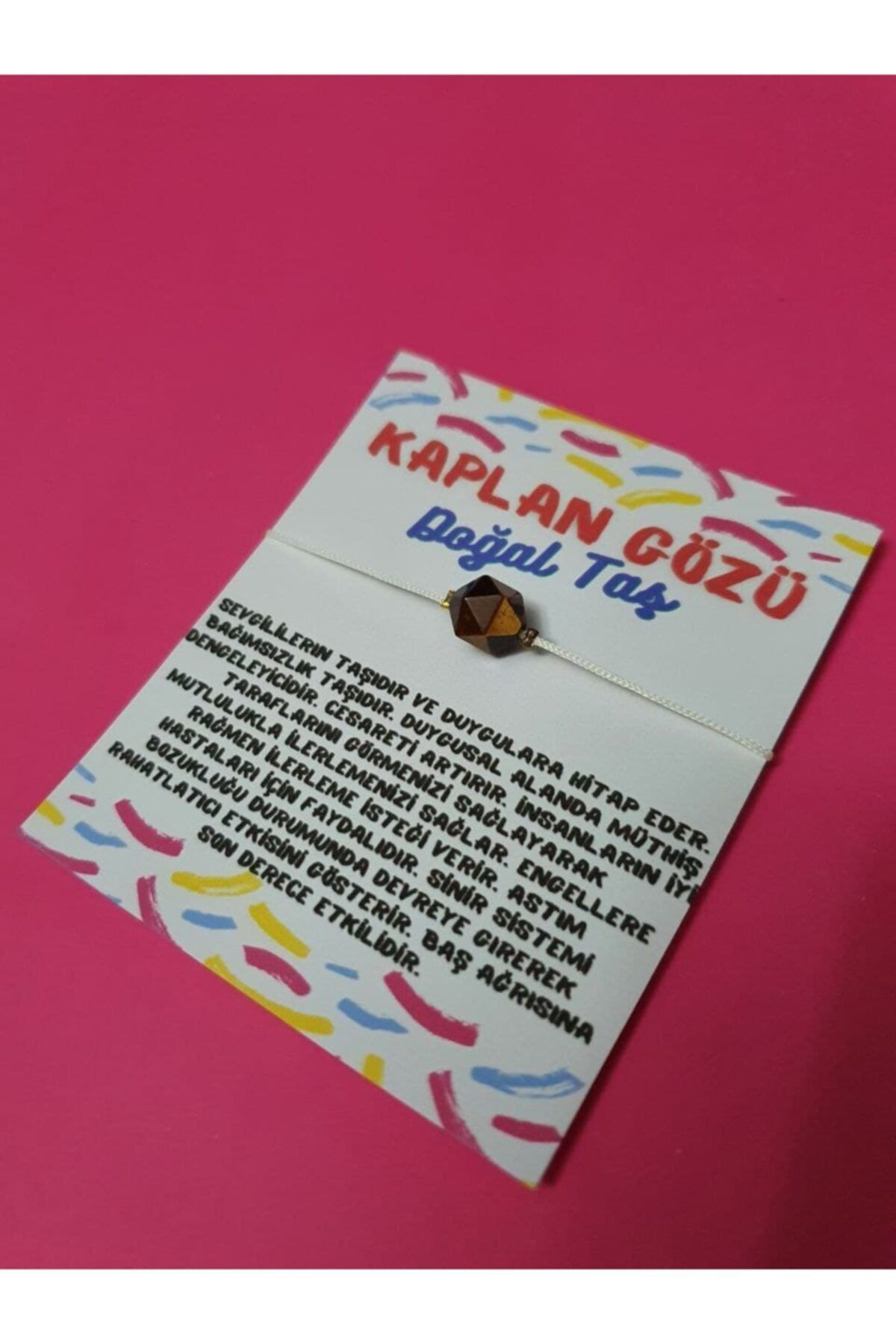 Sertifikalı Kaplan Gözü Doğal Taş Asansörlü Ip Bileklik