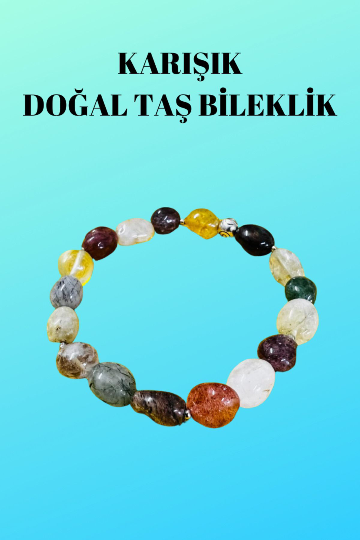 Sertifikalı Karışık Doğal Taş Şekilsiz Tımbıl Bileklik AAA Kalite