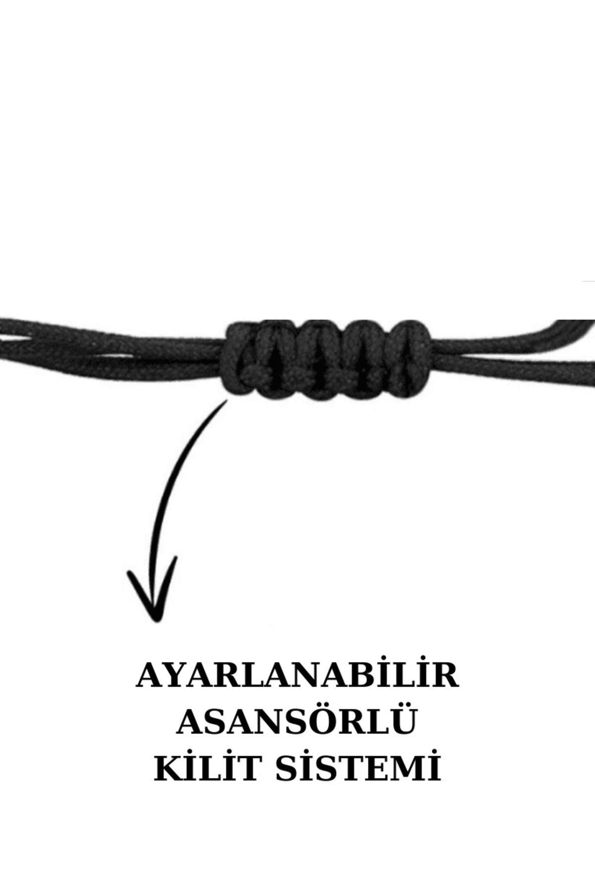 Gümüştel El Sanatlari Sertifikali Koç Burcu Yeşim Doğal Taşli İp Burç Bilekliği
